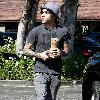 Pete Wentz
leaving Starbucks with an iced coffee in Beverly Hills.