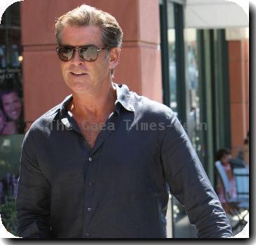 Pierce Brosnan seen leaving a coffee shop in Beverly Hills.  Los Angeles.