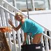 Stephanie Pratt on Malibu Beach the day after 'The Hills' beach party.