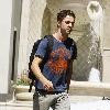 Actor Shia LaBeouf taking a walk in Beverly Hills carrying a backpack..