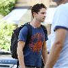 Actor Shia LaBeouf taking a walk in Beverly Hills carrying a backpack..