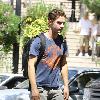 Actor Shia LaBeouf taking a walk in Beverly Hills carrying a backpack..