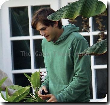 Ashton Kutcher and George Lopezon the set of their new film 'Valentine's Day' in VeniceLos Angeles.