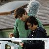 Ashton Kutcher and George Lopezon the set of their new film 'Valentine's Day' in VeniceLos Angeles.