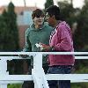 Ashton Kutcher and George Lopezon the set of their new film 'Valentine's Day' in VeniceLos Angeles.