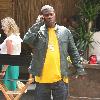 Tracy Morgan talking on his phone during a break from filming '30 Rock' in ManhattanNew York City.