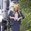 Jessica Alba prepares to film a scene on the set of her new film 'Valentine's Day' Los Angeles.