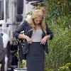 Jessica Alba prepares to film a scene on the set of her new film 'Valentine's Day' Los Angeles.