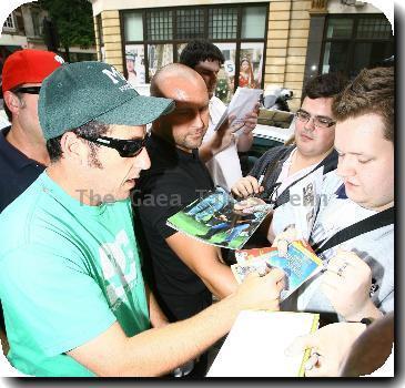 Adam Sandlerarriving at the Radio One studiosLondon.