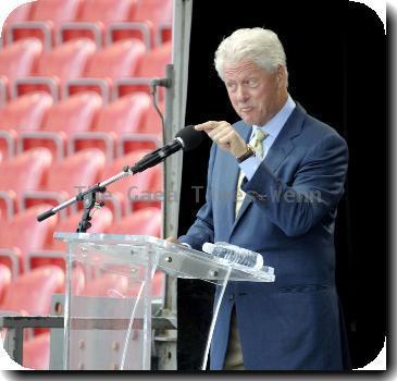 Former US President Bill Clinton speaks at the Canadian National Exhibition.Toronto.