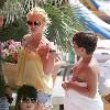 Singer Britney Spears enjoying a day beside the pool with her son Jayden James the Ritz-Carlton in Marina Del Rey.