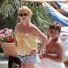 Singer Britney Spears enjoying a day beside the pool with her son Jayden James the Ritz-Carlton in Marina Del Rey.