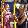 Denise Richards takes her daughters to a park in MalibuCalifornia.