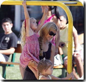 Denise Richards takes her daughters to a park in MalibuCalifornia.