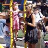 Denise Richards takes her daughters to a park in MalibuCalifornia.