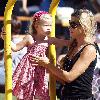 Denise Richards takes her daughters to a park in MalibuCalifornia.