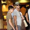 American actor Dylan Walsh takes his son to the movies in Hollywood..