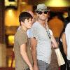 American actor Dylan Walsh takes his son to the movies in Hollywood..