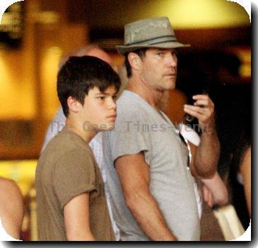 American actor Dylan Walsh takes his son to the movies in Hollywood..