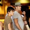 American actor Dylan Walsh takes his son to the movies in Hollywood..