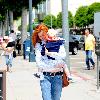 Marcia Cross takes her kid to the Color Me Mine art studio in Beverly Hills Los Angeles, California –