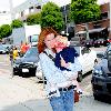 Marcia Cross takes her kid to the Color Me Mine art studio in Beverly Hills Los Angeles, California –