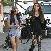 Miley Cyrus and a friend go for lunch at Sushi Dan in Studio City.