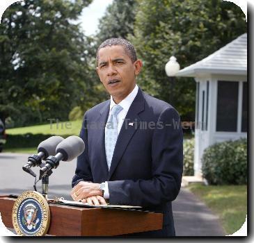 President Barack Obama speaks briefly on Afghanistan and the release of the Lockerbie bomber before leaving on vacation Washington DC, USA –