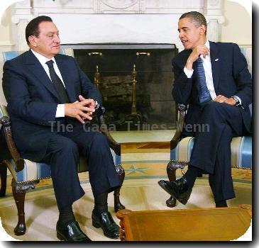 US President <b>Barack Obama</b> welcomes Egyptian President Hosni Mubarak