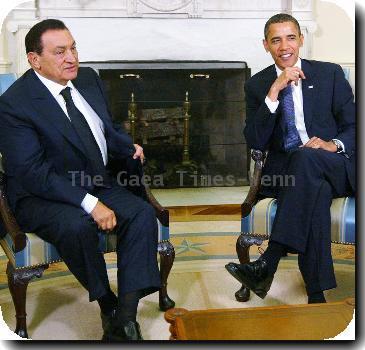 US President <b>Barack Obama</b> welcomes Egyptian President Hosni Mubarak