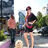 Phoebe Price out with her dog on Sunset Blvd.