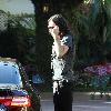 Russell Brand arrives at a hotel in Santa Barbra.