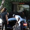 Russell Brand arrives at a hotel in Santa Barbra.