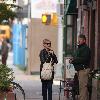 Michelle Williams meets and greets people as she strolls through Brooklyn New York.