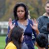 US First Lady Michelle Obama 
hosts a fall harvest of the White House vegetable garden with help of students from Washington's Bancroft and Kimball Elementary schools.