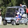 Stephen Belafonte and Angel Iris Murphy on a Golf Cart at the 
2009 Bony Pony Ranch Halloween Carnival hosted by Dr.Frank Ryan - inside.