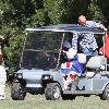 Stephen Belafonte and Angel Iris Murphy on a Golf Cart at the 
2009 Bony Pony Ranch Halloween Carnival hosted by Dr.Frank Ryan - inside.