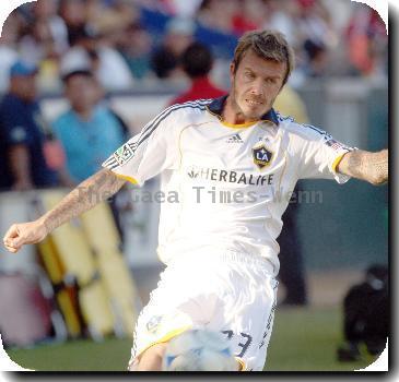 David Beckham in action for the Los Angeles Galaxy v Chiva USA in the first leg of the MLS Western Conference Semifinal at the Home Depot Center in Carson. The game ended in a 2-2 draw.