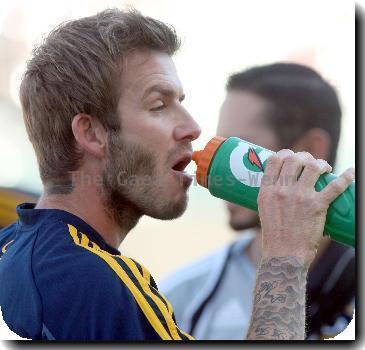 David Beckham in action for the Los Angeles Galaxy v Chiva USA in the first leg of the MLS Western Conference Semifinal at the Home Depot Center in Carson. The game ended in a 2-2 draw.