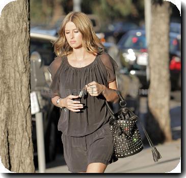Nicky Hilton leaving Byron & Tracey salon in Beverly Hills after having her haircut and lightened in color..
