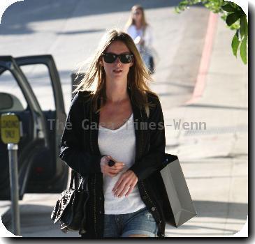 Nicky Hilton wearing black ankle boots and denim shorts, leaves the Chateau Marmont hotel in West Hollywood.