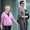 Deborra-Lee Furness and Hugh Jackman Hugh Jackman greets a doorman while leaving his Manhattan residence with his wife New York City.