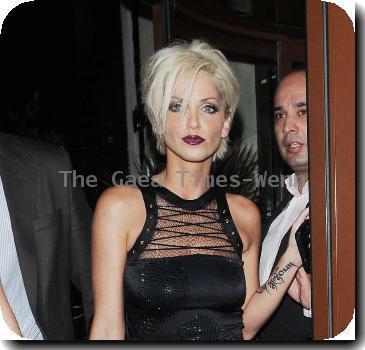 Sarah Harding celebrates her birthday at Kanaloa Nightclub, wearing a black dress. London.