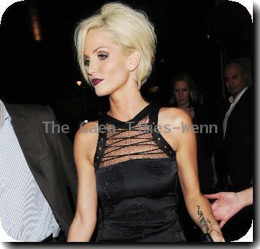 Sarah Harding celebrates her birthday at Kanaloa Nightclub, wearing a black dress. London.