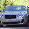 David Beckham shows off his new silver Bentley car in Beverly Hills Los Angeles.