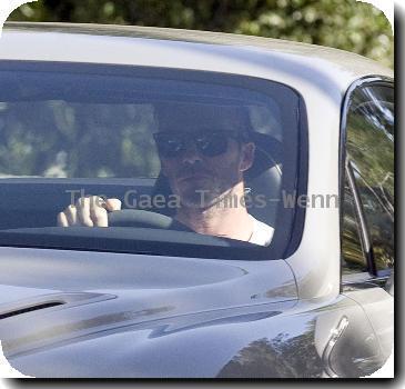 David Beckham shows off his new silver Bentley car in Beverly Hills Los Angeles.