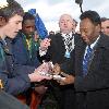 Legendary Brazilian soccer star, Pele  visit to Dunboyne AFC, the FAI Aviva club of the year, and was mobbed by schoolchildren from the area.Dublin.