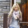 Ashley Tisdale leaving Coffee Bean & Tea Leaf in Toluca Lake carrying a frozen drink.