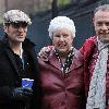 Actor Chris Gascoiyne and John Thompson
of the soap opera 'Coronation Street' was met by fans as he arrived at the ITV Granada Studios to film scenes for the show.