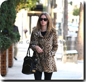 Nicky Hilton 
out and about in Beverly Hills while wearing a leopard print coat.